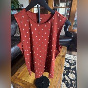 Christopher & Banks Rust Sleeveless Cotton Tank Top P/L